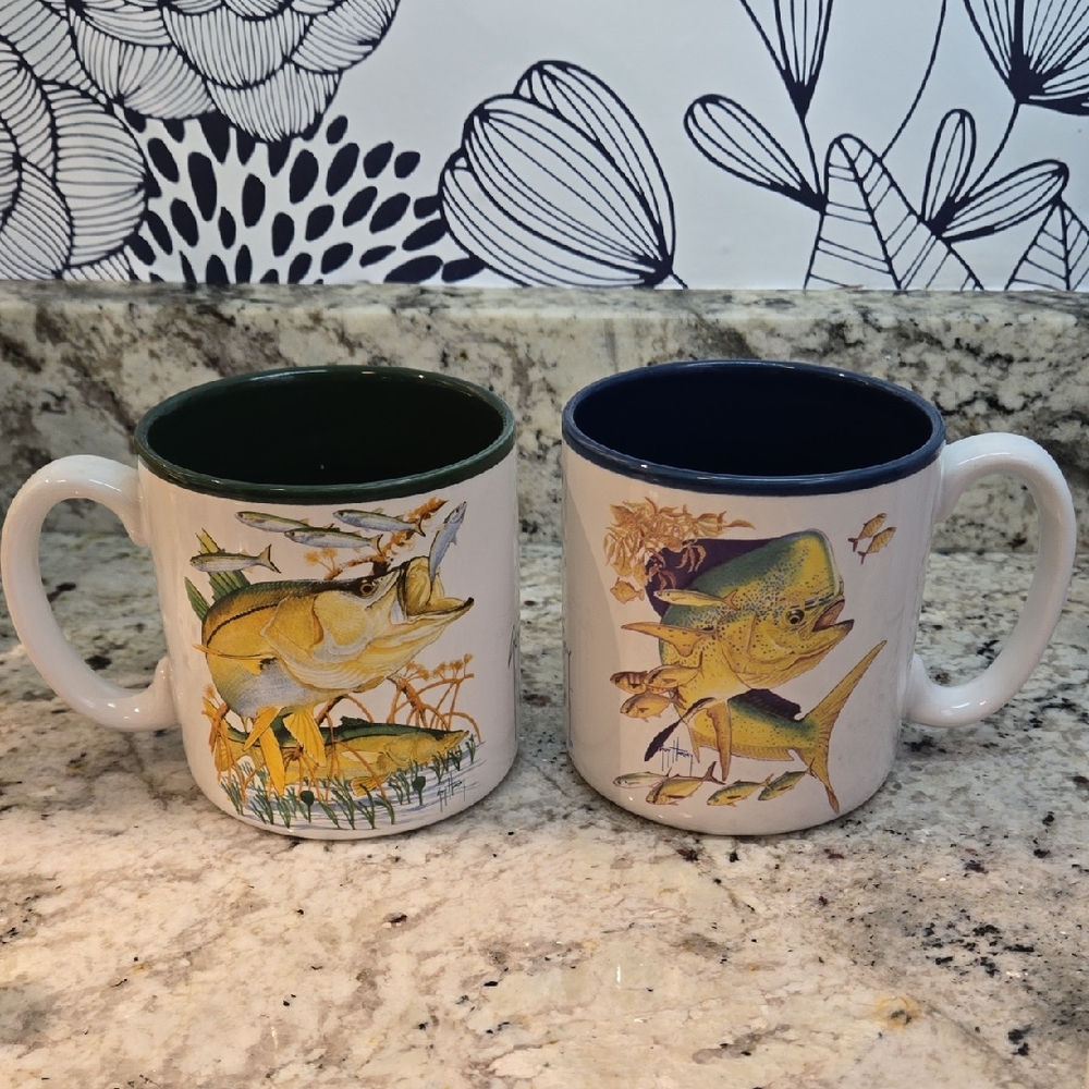 Guy Harvey Set of Two Fish-Themed Mugs